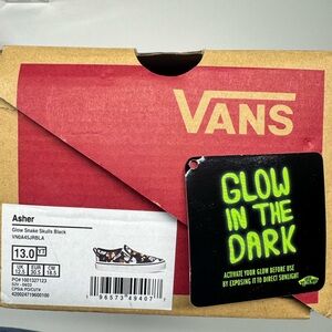 Kids Vans Glow Snake Skulls Black Sneakers